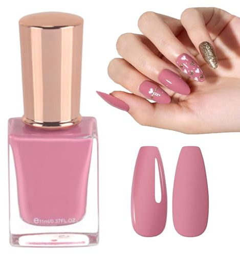 Pink Nail Varnish - Dark Pink Nail Polish - Nail Varnish Quick Dry - Vegan & Natural Nail Polish High Glossy - Sheer Pink nail polish for Home Manicure Nail Art