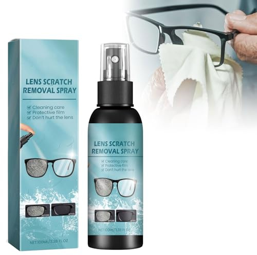 Eyeglass Scratch Remover for Lenses, Lens Scratch Removal Spray, Eyeglass Lens Enhancer, for Sunglasses, Eyeglasses, Camera Lens, 100ml
