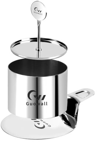 Guowall Cake Rings Set, 3 Inch Stainless Steel Seamless Dessert Moulds with Food Press and Spatula, Round Mould for Crumpets Mousse Pastry Desserts