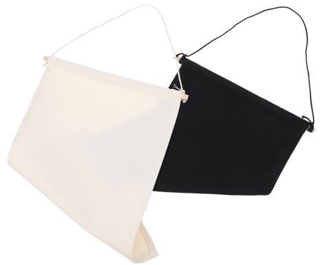 Hemobllo Bandera Colgante para Broches 2 Piezas, Lienzo Algodón y Madera