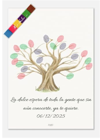 Árbol de huellas comunión niño | Lámina de huellas personalizada| cuadro evento boda| Alternativa al libro de firmas | árbol de huellas comunión niña| recordatorio evento, sin marco, sin lienzo
