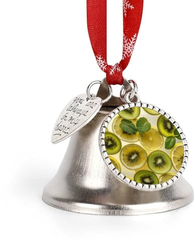 Sliced Lemon and Kiwi in Drink Christmas Bell Xmas for Tree Decor Festive Home Wall Decor & Gift, Love Bell