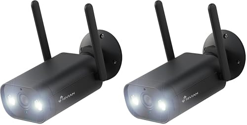 NIVIAN- Cámara Bullet WiFi 2,4Ghz-Resolución 2K-Apta para Exterior IP66-Función detección Humanos-Visión Nocturna 10m- Compatible con Alexa y Google Home–Control Remoto con App Tuya-Color Negro