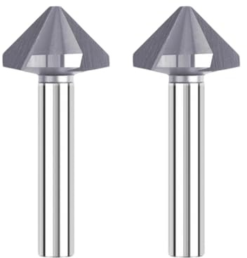 2PCS25mm HSS 6542 Countersink Drill Bit, 90° Three-Flute Chamfer Cutter Deburring Countersink Drill Bit for Wood Metal Stainless Steel High-Speed Steel Compatible with Bosch Makita DeWalt Machine Tool