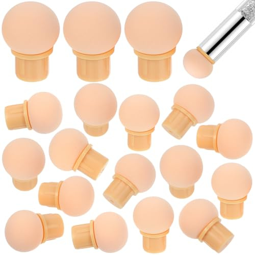 Beavorty 30 Pezzi Teste di Spugna Sostituibili per Penna Manicure, Sfumature Ombre per Nail Art, Spugne Igieniche in Plastico Morbidezza per Manicure Fai da Te