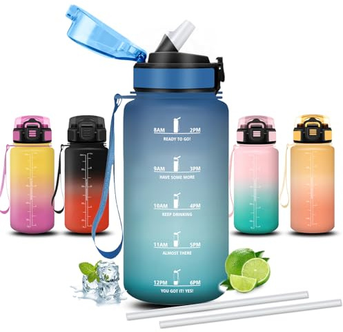 Mujigaga Botella agua Niños, Botella Agua 500ml, A Prueba de Fugas, Cantimplora Infantil, Con Cierre de Seguridad, Cantimplora con Pajita, para la Escuela, Cafetería, Picnic, Deportes, Oficina