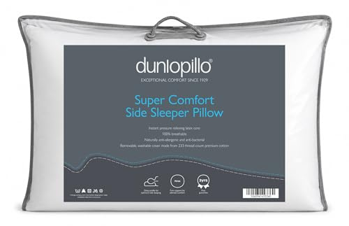 Dunlopillo Natural Latex Pillow – Orthopaedic Neck Support for Side & Back Sleepers, Breathable Cooling Design, Pressure relief, Anti Allergy