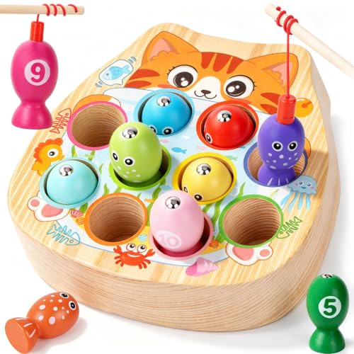 FCSONU Montessori Träleksak för Småbarn 1–3 år|Finmotorik Pedagogisk Leksak | sensorisk leksak, spel barnleksaker, spel och leksaker, småbarnsleksak, julklapp födelsedagspresent bebis pojkar flickor