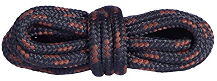 Mountval Schnürsenkel Outdoor- und Wanderschuhe | Extrem stark | 1 Paar (90 cm - 36 inch - 5 bis 6 Schnürösenpaare / 9176 - Schwarz mit Braun)
