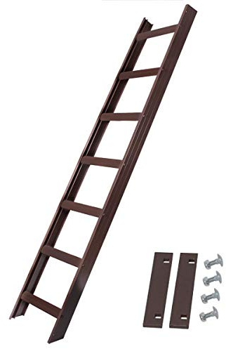 Alu Dachleiter Set Braun, 3,92 m mit Dachhaken (gerade für Holzbohlen) inklusive Auflageschutz und Aushebesicherung, Made in Germany, DEKRA geprüft