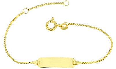 JC Schmuck 585 Gold Baby ID-Armband Kinder Goldarmband 14 cm I Venezia Armband mit Gravur Taufarmband Gold Namensarmband I Babyarmband mit Namen I Kinderschmuck made in Germany I 5.54310