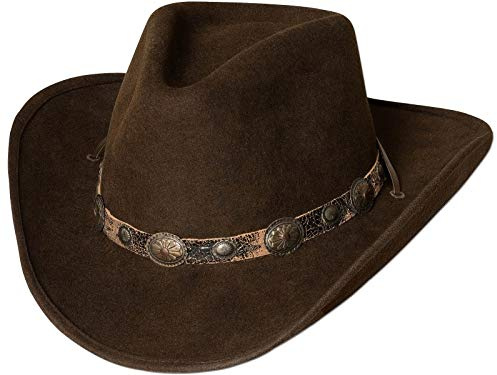 Stars und Stripes Wollhut Westernhut Country Filzhut Damen Herren Outdoor »EL Dorado« Braun Gr.59