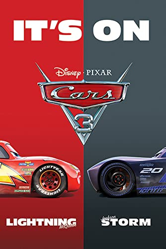 empireposter Disney Cars - 3 - It's On - Film Kino Movie Poster Plakat Druck - Größe 61x91,5 cm + 2 St Posterleisten Kunststoff 62 cm schwarz