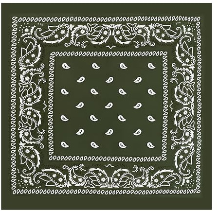 WedDecor Olive Cotton Bandana Head Scarf 55cm, Pack of 1