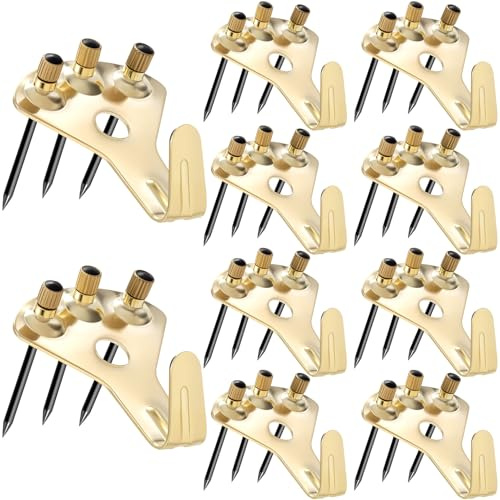 ANCIRS 10 Pack 100 lbs Picture Frame Hangers Hooks with Nails, Picture Hanging Hooks, Heavy Duty Plaster Wall Pro Photo/Heavy Mirror Hanging Kit (10 Pack)