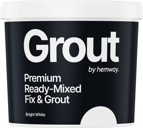 Bright White Ready Mixed Grout & Fix | Floor, Wall & Tile Adhesive | Water-Resistant, Anti-Mould, Easy to Use & Fast-Drying | Suitable as Kitchen, Bathroom Tile Grout - 4.5Kg / 2.5L White Grout
