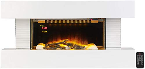 Carlo Milano Wandkamin: Design-Elektrokamin, 3D-Flammeneffekt, Wandmontage, 2.000 Watt, 81 cm (Elektro Wandkamin, Elektrischer Wandkamin, Kaminofen echter Flamme)