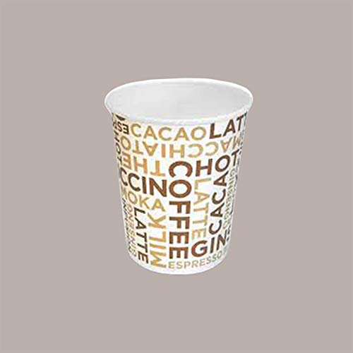 Lucgel Bicchiere Termico Carta Cappuccino Caffe Bibite 6oz 180 ml Coffee White - 2x50 pezzi -