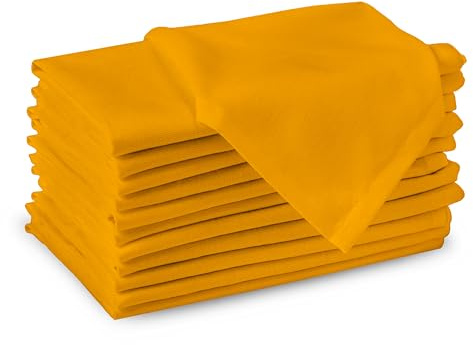 Encasa XO Stoffservietten Baumwolle, 180 GSM 43x43 cm | Mango, Saugstark & Strapazierfähig | Waschbar & Wiederverwendbar | Tischdeko, Hochzeit & Alltag | 12er Set