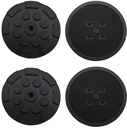 YINETTECH 4 Piezas Almohadillas Redondas de Goma para elevación de Gato Negro Universal, diámetro de Orificio de 11mm, 120x17mm, Accesorios de elevación con Gato para Coche y camión
