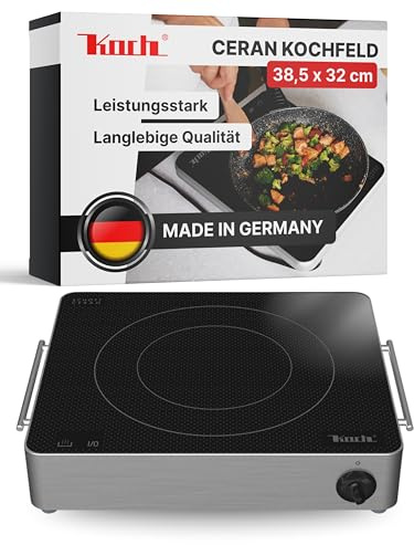 KOCH RGK30 - Ceran Kochplatte 2 Kreis 2100 Watt – 9 Leistungsstufen - Schott & E.G.O. Technologie für Outdoorküche Bistro Appartement Wohnwagen Ferienwohnung - Design Edition by Koch - Made in Germany