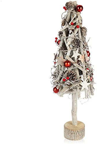 COM-FOUR® Deko-Weihnachtsbaum, dekorativer Kleiner Schmuckbaum | tolle Tischdeko - optimal für die Adventszeit - ergänzt Kränze und Girlanden