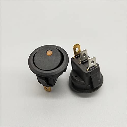 DLRSET Professionnel Interrupteurs à Bascule, 1PCS 20A 12V 220V Interrupteur à Bascule étanche LED Bateau de Voiture de lumière on/Off SPST Changer (Color : Yellow, Voltage : 220V)