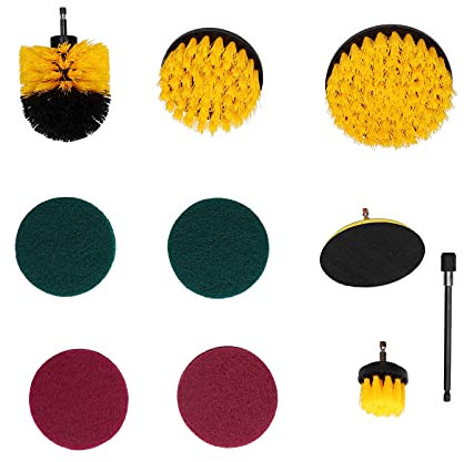 Juego de accesorios de cepillo de taladro eléctrico de 10 Uds., Almohadillas de limpieza eléctricas, herramienta de limpieza para baño, cocina, azulejos, alfombra, limpieza, lechada, fregado