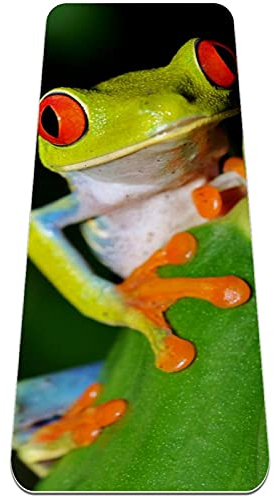 Eslifey Amazon Tree Frog Yogamatte, dick, rutschfest, für Damen und Mädchen, Gymnastikmatte, weiche Pilates-Matten, 182,9 x 61 cm, 0,6 cm dick