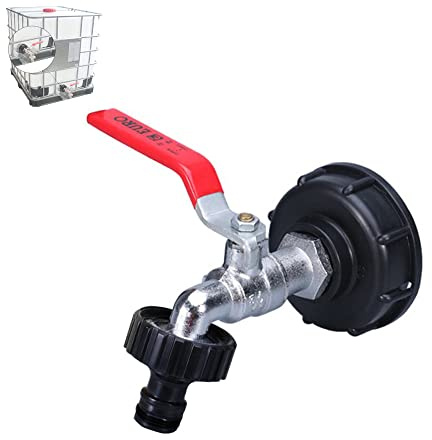 IBC Tank Adapter IBC Auslaufhahn Wasserhahn für wassertank Wassertank Zubehör Adapter 3/4 Gartenschlauch Wasserhahn Wassertank Schlauchanschluss für IBC-Regenwassertanks 1000l