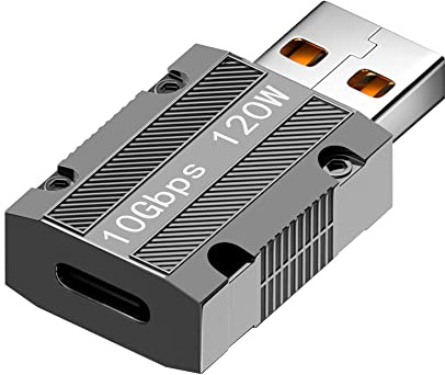 QIANRENON USB 3.1 a USB C Adaptador Mecha Cyberpunk Estilo10Gbps USB3.1 Macho a Tipo C Hembra dato Conversor, Zn Aleación/artesanía/Regalo, Soporta PD120W, 4K Audio y vídeo Transmisión