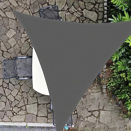 HOMPER Sonnensegel Sonnenschutz, Oxford-Gewebe, UV-Schutz, für Balkon Terrasse Garten Camping Outdoor (Grau-2.4x2.4x2.4 m)