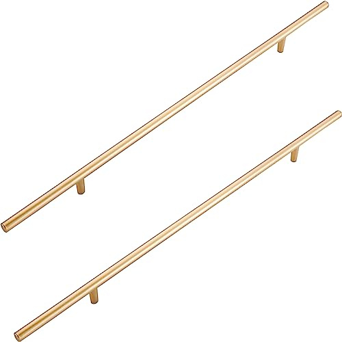 SZLXJMFL Möbelgriff Gold Lang, 2 Stück Schrankgriffe Modern,Massive Aluminium | Eloxierte Oberfläche,Länge:50-1000mm T-Zuggriffe, Möbelknäufe-1000mm/39.4in