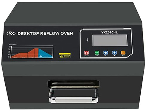 Factory Sale YX2520HL Desktop Smd BGA Reflow Oven Soldering Machine 250x200mm Infrared Radiation Heating and Hot Air Circulation SMT Automatic IC Lead Free Reflow Ovens 1600W For Pcb Plate Heating