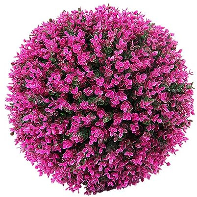 EIOLWJIEO Palla topiaria Artificiale dall'aspetto Realistico con Bassa Manutenzione Ampia Applicazione Palline Decorative in plastica Finta bosso, Viola 30 cm