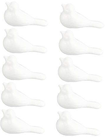 ibasenice 10 Stück Weißer Selbstgemacht Schaumstoffvogel Bastelset Kinder Bastelbedarf Weihnachts Und Halloween Dekoration 7,8x3,4x4cm