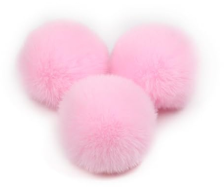 10 Stück Kunstfell Pompon Fellbommel 6cm Flauschiger Pompon Fellbommel für Damen Mädchen Tasche Mützen Anhängern Dekoration DIY Fell Pom Poms für Hüte Schuhe Schals Strickmütze Zubehör-Rosa #3