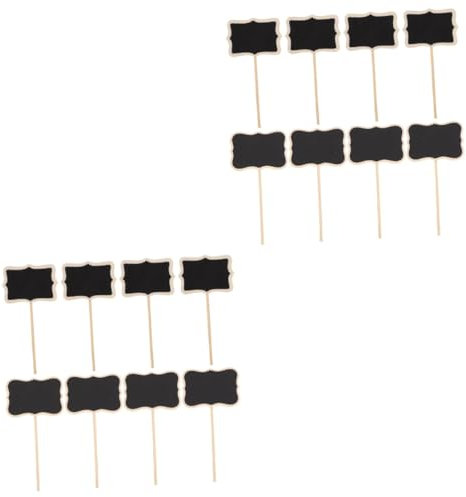 BESPORTBLE 40pcs Chalkboard Picks Plant Markers Wooden Blackboard Tags Smooth Surface for Garden School Wedding Decor