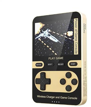 Wolobox Portable Console Video Games Retro Wireless Power Bank 5000mAh Magnetic Charging Cable USB-C Compatible with Major Mobile Brands 13/14 Includes 500 Classic Games Gaming Gift for Travel