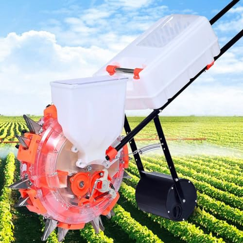 Dünger-Sämaschine, Präzisions-Gartensämaschine, Reihenpflanzmaschine, tiefenverstellbar, Design mit Zwei Löchern für gleichzeitige Aussaat, für die Garten- und Hinterhof-Landwirtschaft,7 Holes