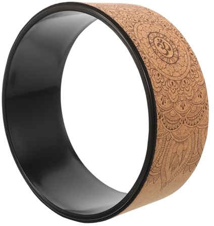 GOOHOCHY Yoga-Rad aus PU-Kork Yoga Rad Yoga-Rad zum Dehnen Yoga-Requisitenrad Stützräder Yoga-Zubehör Rolle Yoga-Ausrüstung hölzern Dharma-Rad Übungsrad Yoga-Kreis Fitness Scrollrad Holz