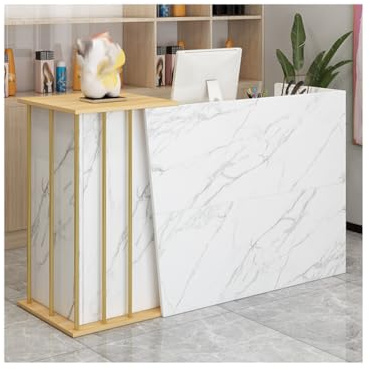 Taifuan Mostrador De Recepción Supermercado Moderno Simple Tienda de conveniencia Hotel Small Bar Beauty Salon Ropa Tienda Casajera Usar En Cualquier Lugar(Size:140cm/55.11in,Color:mármol)