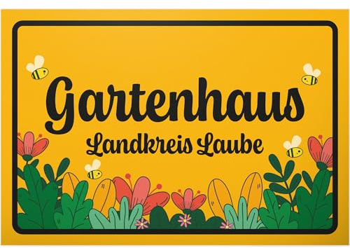 DankeDir! Gartenhaus Landkreis Laube - Kunststoff Schild 30 x 20 cm - Garten Geschenk Geschenkidee Deko Mama & Papa Gartenschild - lustiger Spruch Freunde Türschild Geburtstagsgeschenk Nachbarn