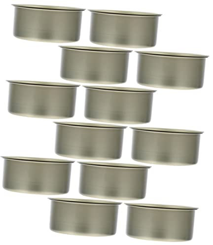 FELTECHELECTR 12pcs Tinplate Cans Food Storage Metal Cans for Meat Seafood Reusable Cake Container Dessert Jar