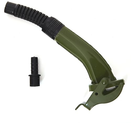 BW® Ausgießer flexibel für Metall Benzinkanister 5/10 / 20 Liter – 25cm Flex Spout inkl. Halterung für Kraftstoffkanister - Olivgrün - RAL 6003 - Made in Europe