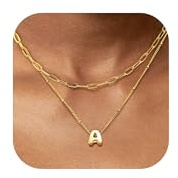ORAZIO Collar Inicial Dorado Collar Letra A para Mujer Collar con Nombre Personalizado A-Z Colgantes Iniciales Cadena Collar Chapado en Oro 18k Regalo Originales para Mujer Niñas