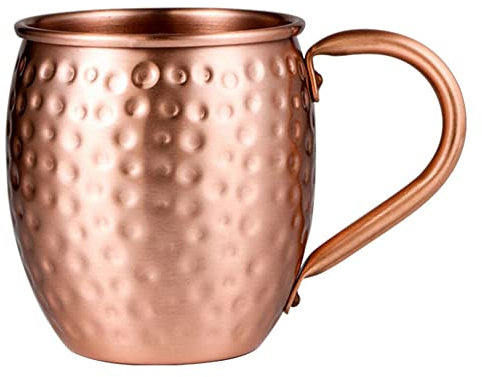 Aiciyimo 530ML 100% Pure Copper Mug Mug Drum Cup Cocktail Cup Pure Copper Mug Restaurant Bar Cold Drink Cup, A