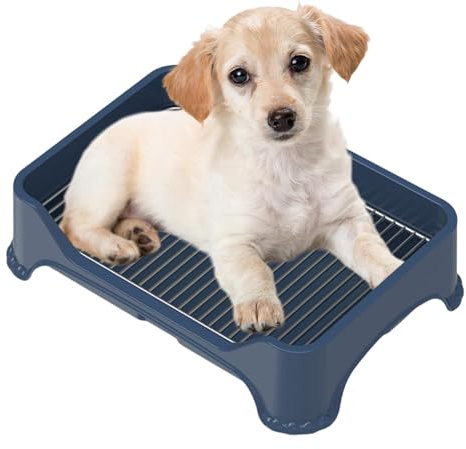 Undeklo Hundetoilette Trainingsunterlage Mit 2 Austauschbarer Kunstrasen, Indoor/Outdoor Hundetöpfchen, Hundeklo Hundetoilette Welpentoilette, Welpentoilette Trainingsunterlage Für Kleine Grosse Älte