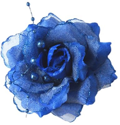 Kabelife 2 Stücke Blume Brosche, Blume Ansteckblume, Blume Haarspange, Haarclips Blume, Haarnadeln Haarblume Haarblüte Haarschmuck 10CM(Blau)