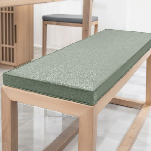 YFHT Bankauflage 150x50x5cm waschbares Bankkissen aus Leinen mit Rutschfester Unterseite und Paspel, Sitzkissen für Gartenbank, Terrasse, Innen Fensterbank, Flurbank, Rattanstühle usw